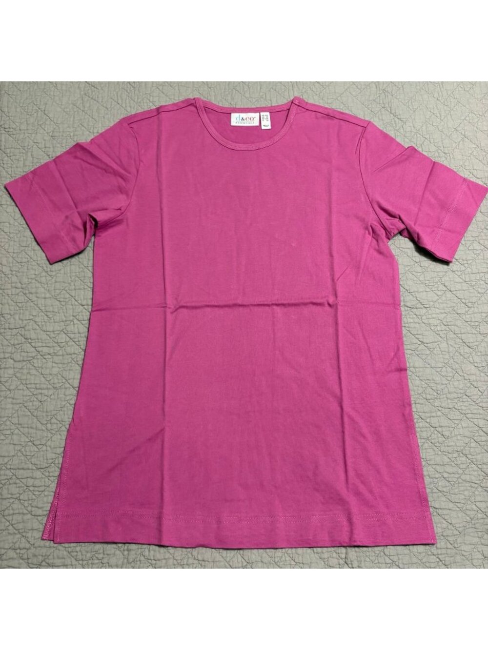 Denim & Co Shirt Womens XXS Pink T-Shirt d&co. Cotton Casual Lounge XX-Small